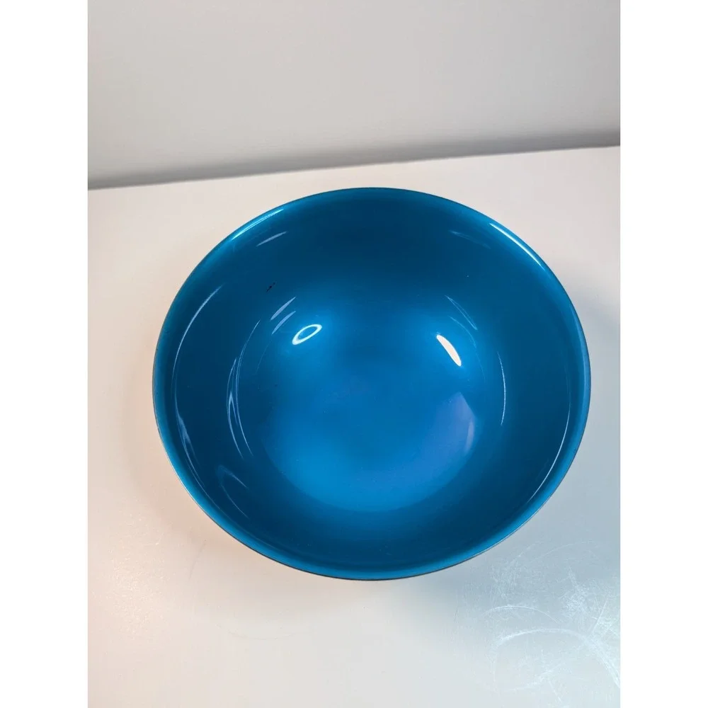 Post 1940s Reed &‎ Barton Deep Turquoise Enameled Silver Plate Bowl